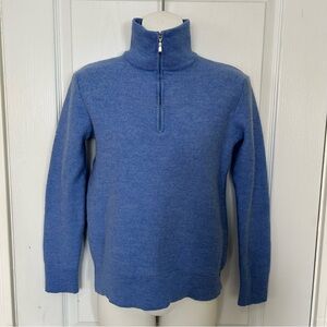 Maglificio Bartolini Stylish Blue Zip-Up Sweater Merino Wool Large